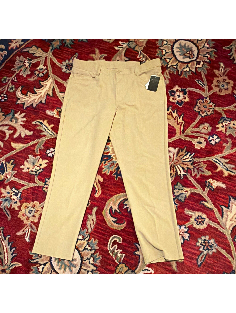 Callaway SMU 5 Pocket Golf Pants Men's 38x32 Beige Stretch Flat Front